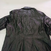 East 5th Women's Black Genuine Leather Full Button Coat Jacket Size XL image 15