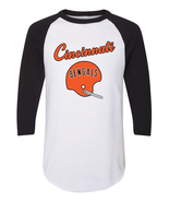 Bengals Throwback Helmet Raglan Jersey T-Shirt - $491.95 MXN+
