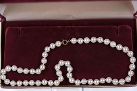 Vintage Imperial 6.7mm Pearl necklace with 14k clasp in original box - $212.85