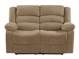60" Beige Microfiber Manual Reclining Loveseat - $1,192.46 CAD
