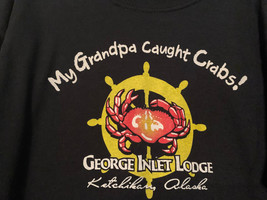 NWOT - Youth Size M &quot;My Grandpa Caught Crabs!&quot; Alaska Navy Short Sleeve Tee - £7.86 GBP