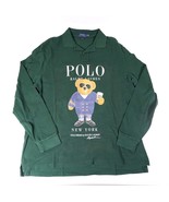 Polo Ralph Lauren New York Bear Long Sleeve Tee Shirt Green XL - £35.38 GBP