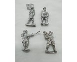 Lot Of (4) Metal Infantry Soldier Miniatures Flags Megaphone Whistle Gun - $35.63