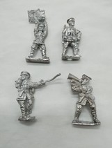 Lot Of (4) Metal Infantry Soldier Miniatures Flags Megaphone Whistle Gun - £28.02 GBP