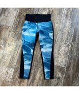 Xersion Leggings Women&#39;s Size M Medium Fitted Black &amp; Blue High-Rise Pants - $20.50 CAD