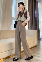 Woolen Thick Straight Wide Leg Trousers for Women Autumn pants nwot - £23.19 GBP