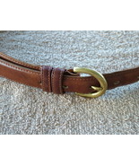 Pre-Loved COACH British Tan Leather Belt with Solid Brass Buckle SZ MED - $16.00