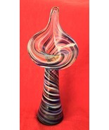 Vintage Blown Glass Vase Jack In The Pulpit Swirl Pattern Blue White Bro... - $564.31 MXN