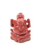 Red Coral Carved Lord Ganesh God Statue Idol Religious diwali gift - €15,49 EUR