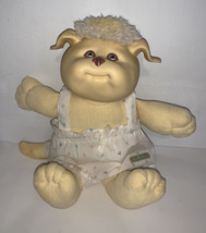 17” Vintage Cabbage Patch Koosa Yellow Dog Plush Doll 1983 CPK Puppy With Dress - £14.60 GBP