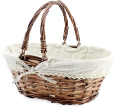 Cornucopia Wicker Basket With Handles (Reddish Brown), 13 X 10 X 6 Inches, For - £31.89 GBP