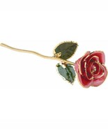 24k Gold Dipped Pink Lacquer Real Rose Valentine&#39;s Day Holiday Gift - $120.96