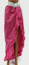 Barbie 1982 Twirly Curls Pink Skirt w/ Silver Belt Detail &amp; Ruffle Edge Vintage - £12.02 GBP