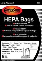 Simplicity Type H Generic HEPA Bag 6 Pack for S3x / S2x / S18 - £13.41 GBP