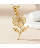 Phlox Flower Pendant Necklace | 14K Gold Plated Sterling Silver Jewelry |  - $44.10