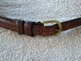 Pre-Loved COACH Brown (Distressed) Bridle Leather Belt with Brass Buckle... - $15.00