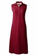 Lands End Women&#39;s Sleeveless Polo Dress Warm Cinnabar New - $39.99