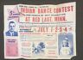 Red Lake Indian Reservation Mn Dance Contest Poster 4th July 1967 Ka-Kageesick - £195.24 GBP