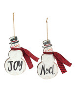 Metal Snowman Sentiment Ornament with Scarf (Set of 6) - $82.49 CAD