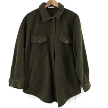 Dex Plus Size 1X Shacket Jacket Shirt Olive Army Green Grunge Minimalist... - £26.86 GBP