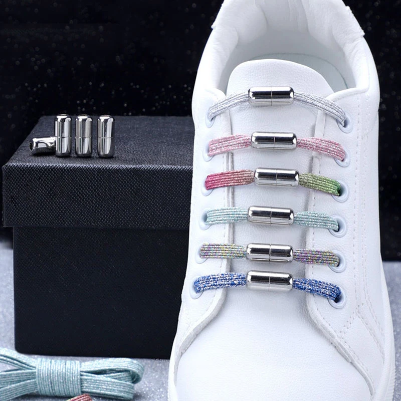 Play 1Pair No Tie Shoelaces UniA Elastic Shoelaces Locking Shoe Laces Strings Fo - £22.91 GBP