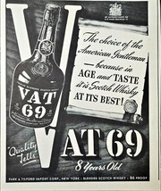 VAT 69 8 years old Quality tells scotch whiskey-1943 Vintage Print Ad - $9.46