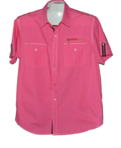 Xios Men&#39;s Pink Logo Button Down Cotton Size Shirt 2XL - £10.93 GBP