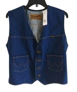 Vintage Men’s Wrangler Western Rodeo Cowboy Jean Denim Vest Jacket Size ... - $52.43 CAD