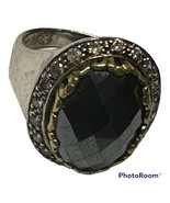 SILPADA Sterling Silver Express  Hematite  CZ Brsss R2755 Size 7 - $84.66 CAD