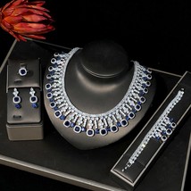 Esigned 4 pcs full zirconia jewellery set for the bride luxury dubai nigeria cz crystal thumb200