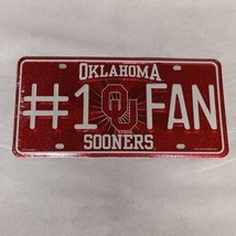 Oklahoma Sooners #1 Fan License Plate - Metal Rico Industries New Sealed Pkg - $10.95