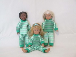 Green stripe 2 piece Pj&#39;s to fit mini AG dolls - $11.00