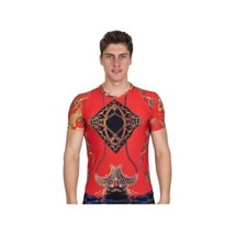 Men Crew T Shirt Makrom Turkey Medallion Chain Floral European 1217-417 Red New image 2