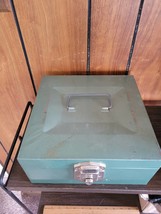 Vintage Porta-File by Skotch Kooler Green Tin Check File  - £15.54 GBP