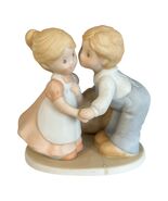 Homco Circle of Friends First Kiss Figurine Vintage Bisque Porcelain - $21.60
