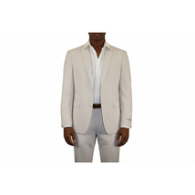 Men Seersucker Suit By Adolfo Stripe Casual Dressy Summer Suit 2 Button C624 Tan image 12