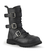 DEMONIA RIOT-12BK Men&#39;s Black Faux Leather Punk Combat Steel Toe Calf Hi... - $2,070.79 MXN