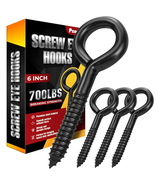 6&quot; Heavy Duty Black Screw Eyes, 700LBS Strength, 4PCS Eyelet Hooks - $43.25 CAD