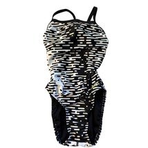 Speedo Womens XXS Pro LT One-Piece Swimsuit Size 28 Black &amp; White Abstra... - $26.28 CAD