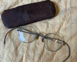 Vintage John Lennon style glasses sliver rim with nose pieces with case - £29.90 GBP