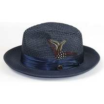 Men's Summer Spring Braid Straw style Hat by BRUNO CAPELO JULIAN JU907 Navy image 6