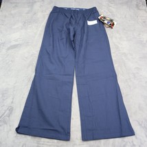 Dickies Pants Womens M Navy Petite Medical Uniform Bootcut Scrub Pull On Bottoms - £14.78 GBP