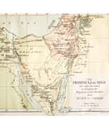 1920 Map Israelite Migration Sinai Peninsula Bible Pg Christian Collecti... - $460.23 MXN