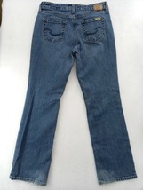 Levi&#39;s Straus Signature Size 12 Women&#39;s Blue Denim Jeans Distressed Bootcut - $10.44