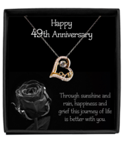 49th Wedding Anniversary Gift for Wife 49 Years Married Sterling Silver Heart - £38.01 GBP+