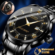 Waterproof Men Watch Stainless Steel Classic Quartz Luminous Business Wr... - £20.59 GBP