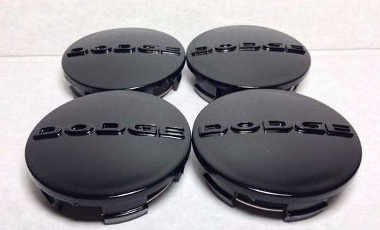 4 Pcs, Dodge Letter, Black, 63MM, Wheel Center Cap, #1SK35TRMAA (DLB63)
