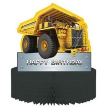 Construction Zone Happy Birthday Centerpiece 11.75&quot; x 9&quot; Paper Party Decoration - £13.47 GBP