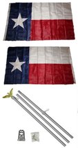 AES State of Texas 3&#39;x5&#39; Polyester 2 Ply Double Sided Flag with 6&#39; Aluminum Flag - £30.74 GBP