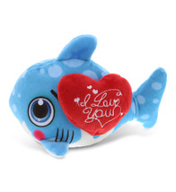 I Love You Baby Soft Plush Blue Shark - Valentine Stuffed Animal - 5.5&quot; - £22.70 GBP